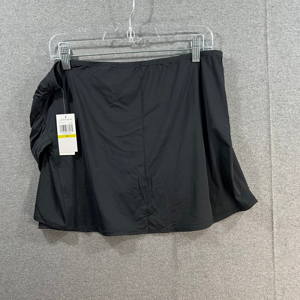 Jantzen Wrap Front Printed Swim Over-Skirt Black Reg 14